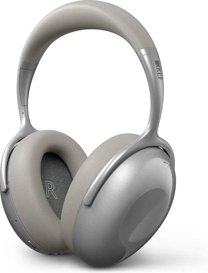 Mu7 Draadloze hoofdtelefoons met Smart Active Noise Cancellation van KEF in Zilver – productfoto