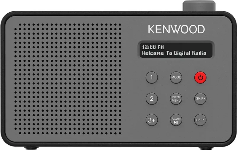 CR-M25DAB Draagbare DAB+ radio met automatische veiligheidswaarschuwingsfunctie van Kenwood Audio in Grijs – productfoto