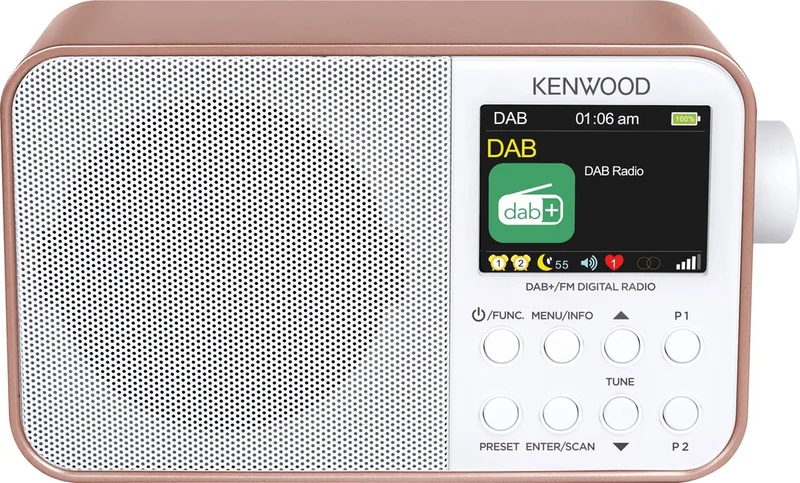 CR-M30DAB DAB+ Radio - Interne accu fra Kenwood Audio i Lyserød – produktbillede