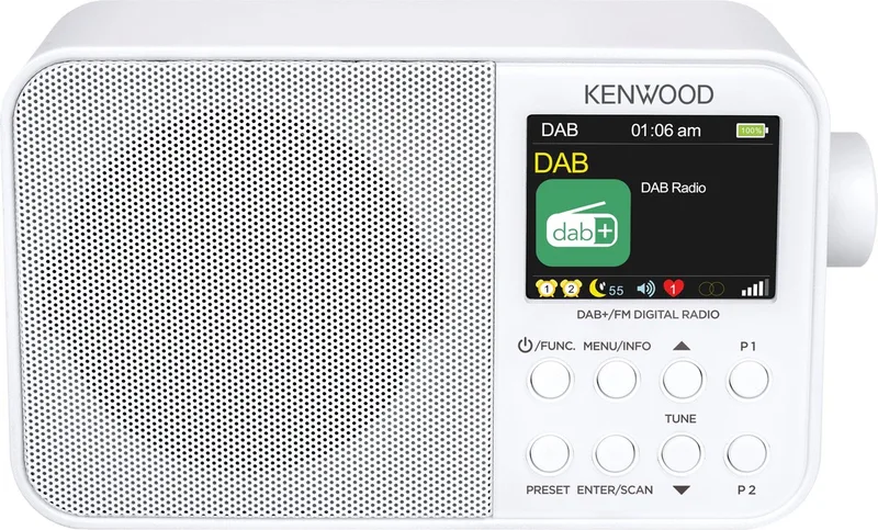 CR-M30DAB DAB+ Radio - Interne accu van Kenwood Audio in Wit – productfoto