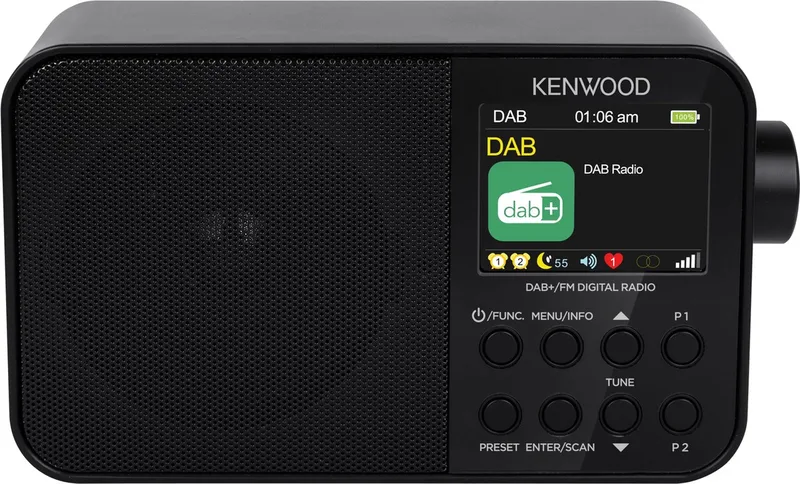 CR-M30DAB DAB+ Radio - Interne accu van Kenwood Audio in Zwart – productfoto