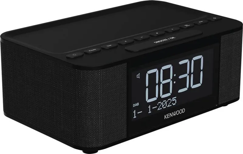 CR-ST55DAB – Compacte DAB+ wekkerradio met Bluetooth, USB en verrassend krachtig stereogeluid van Kenwood Audio in Zwart – productfoto