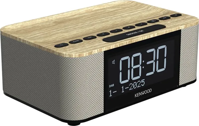 CR-ST55DAB – Compacte DAB+ wekkerradio met Bluetooth, USB en verrassend krachtig stereogeluid - Houtkleur de Kenwood Audio en Wood colour – photo produit