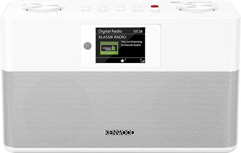 CR-ST85DAB Compacte Stereo Radio met DAB+ en Bluetooth Audio by Kenwood Audio in White – product photo