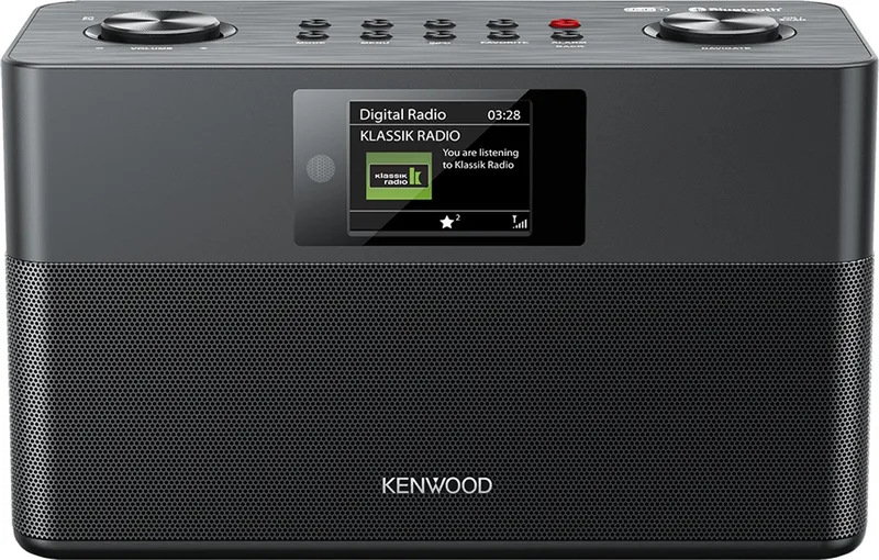 CR-ST85DAB Compacte Stereo Radio met DAB+ en Bluetooth Audio van Kenwood Audio in Zwart – productfoto