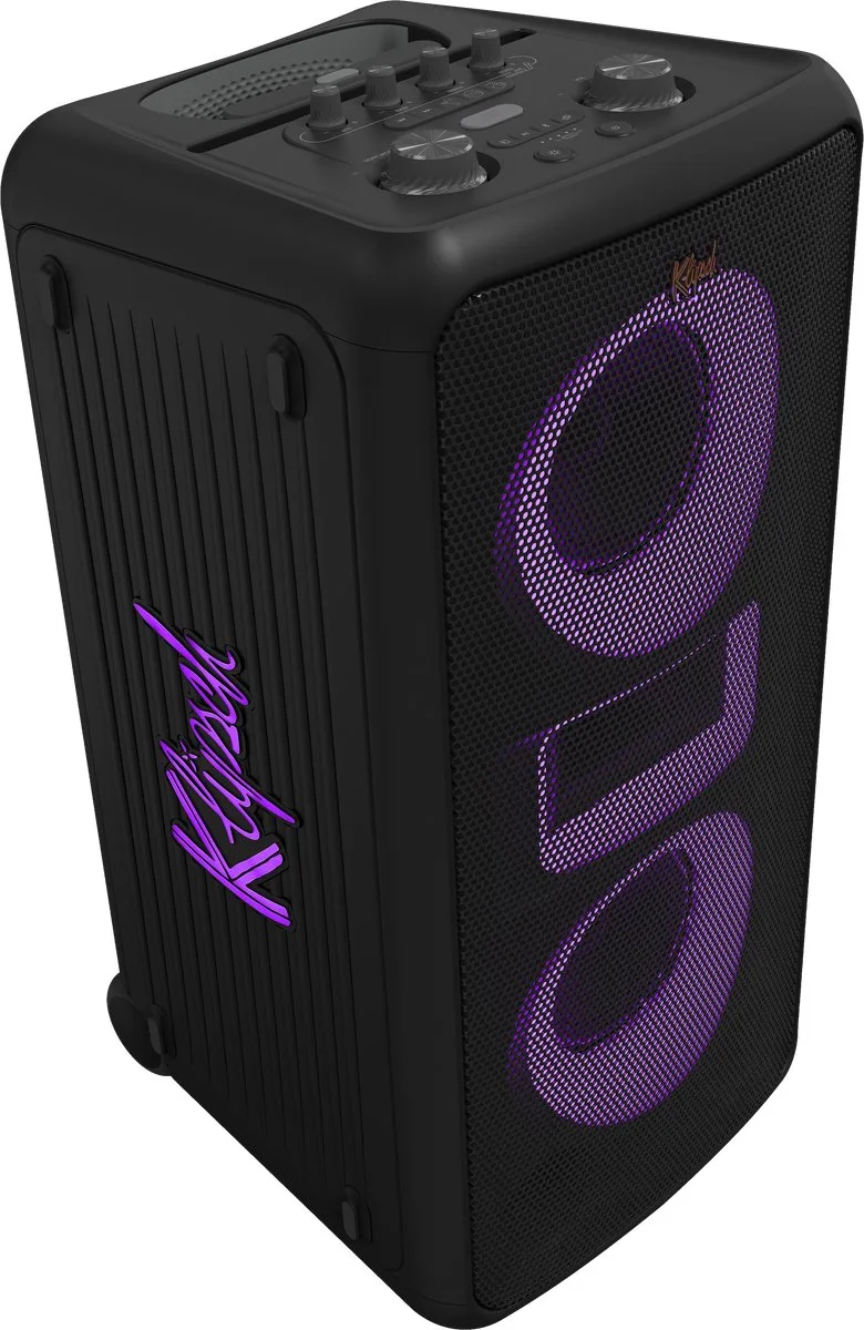 MIAMI Horn loaded Party speaker | 180 watt | 2 x 5.25 inch woofers | Verrijdbaar | accu 18 uur | Bluetooth 5.2 | Microfoon van Klipsch in Zwart – productfoto