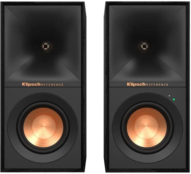R-40PM | actieve set boekenplank speaker | Bluetooth | Optisch en phono/analoge ingang | USB digitaal by Klipsch in Black – product photo