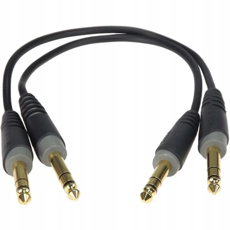 AB-JJ0030 Stereokabel Set (2x 0.3m) - Vergulde Contacten van Klotz in Zwart – productfoto