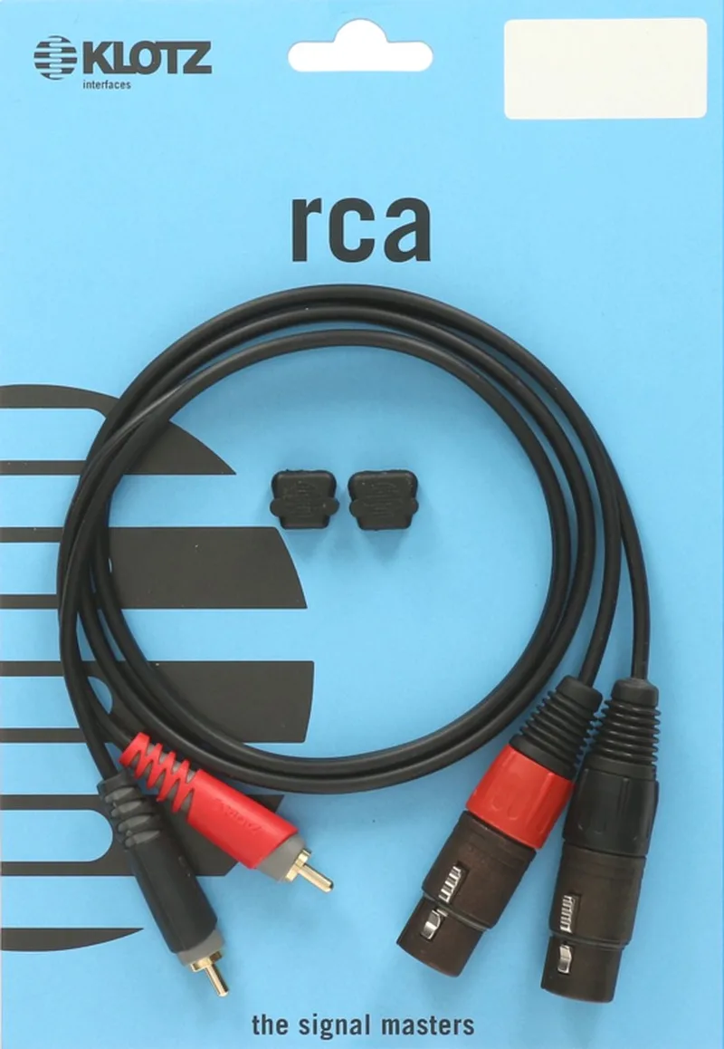 Audiokabel XLR voor - Cinch, 2m AT-CF0200, 2 stuk - Audio kabel van Klotz in Zwart – productfoto