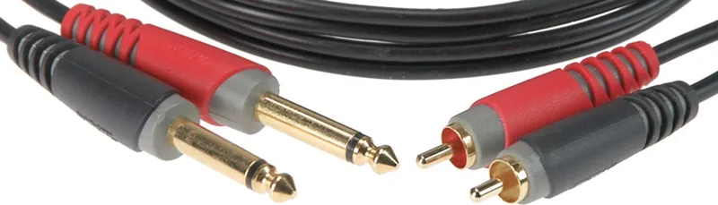 Cinch - jackkabel, 2 m goudcontacten, AT-CJ0200 - Audio kabel von Klotz in Schwarz – Produktfoto