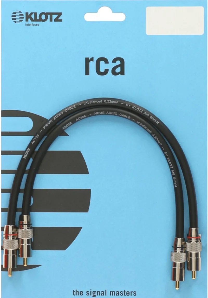 Cinchkabel 0,3m ALP003, dubbel geschermt - Audio kabel van Klotz in Zwart – productfoto