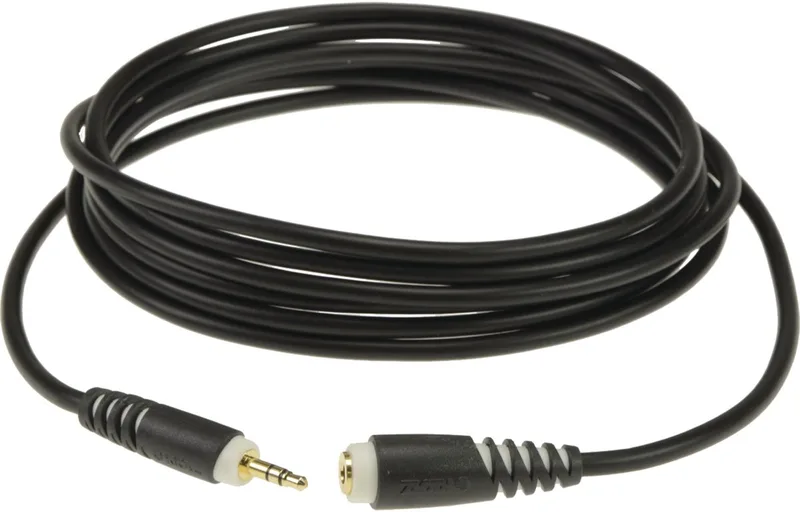 koptelefoonverlenging,3,5 mm,3 m AS-EX10300, goudcontacten - Audio kabel van Klotz in Zwart – productfoto