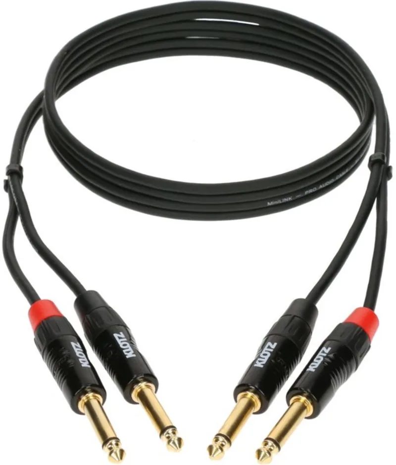 KT-JJ150 Dubbel audiokabel 1,5 m - Audio kabel by Klotz in Black – product photo