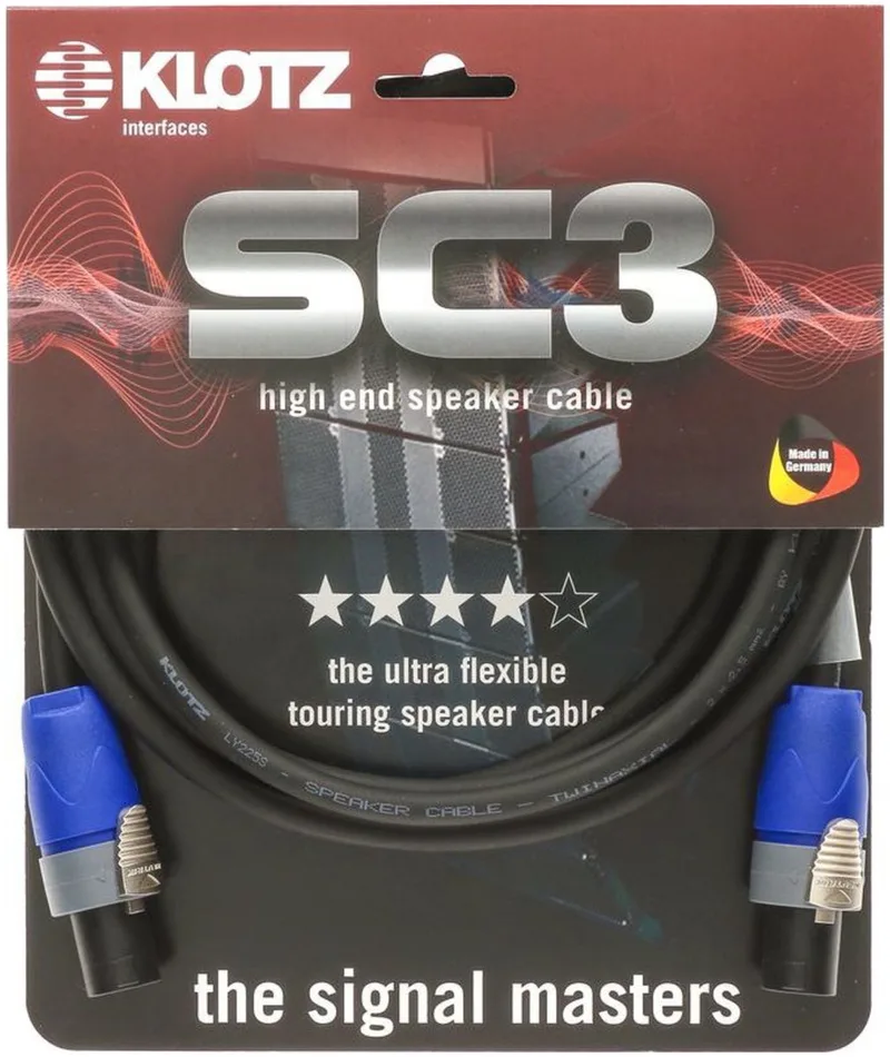 SC3-02SW Speakerkabel 2 m - Luidsprekerkabel van Klotz in Zwart – productfoto