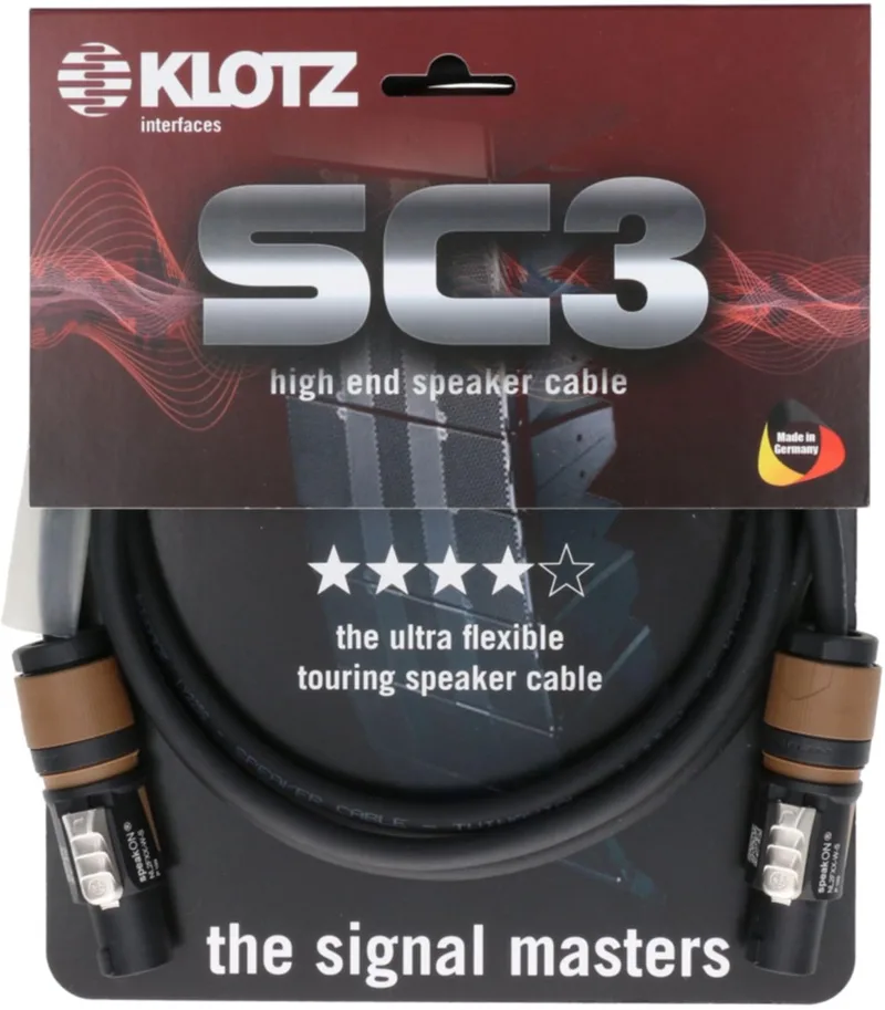 SC3-L2FF0100 Lautsprecherkabel 1 m - Luidsprekerkabel van Klotz in Zwart – productfoto