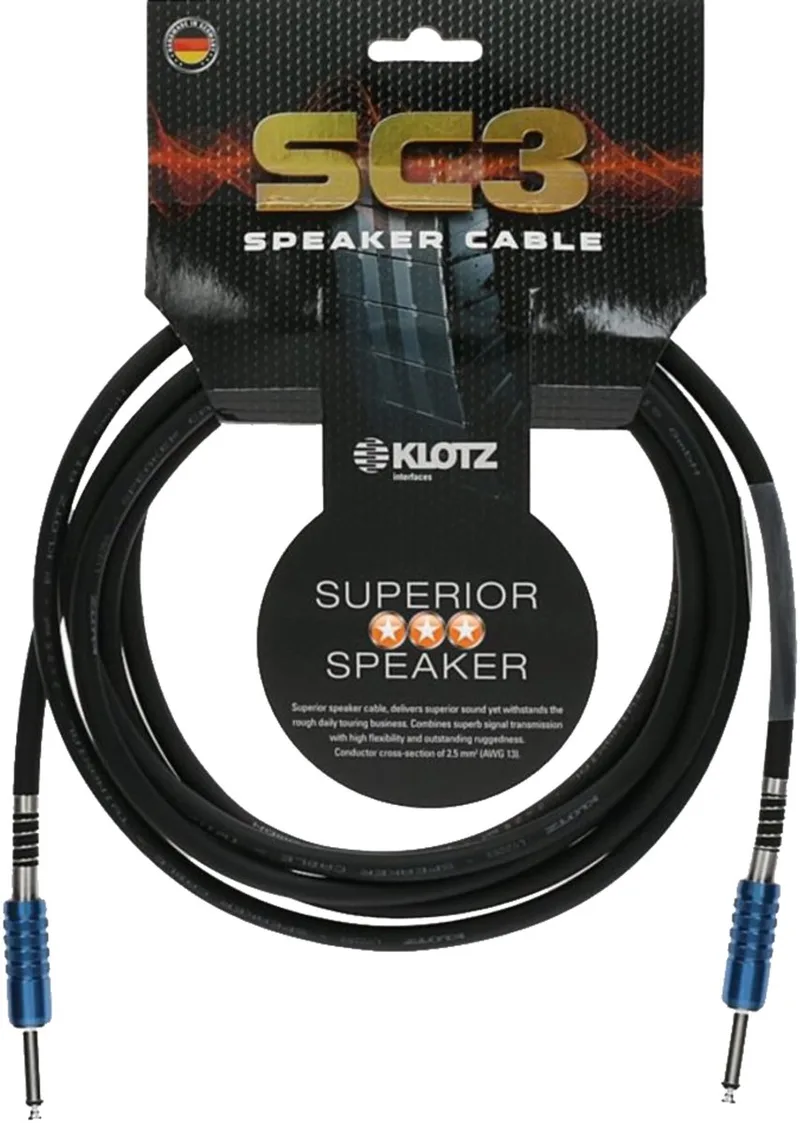SC3PP01SW Speakerkabel 1 m - Luidsprekerkabel van Klotz in Zwart – productfoto