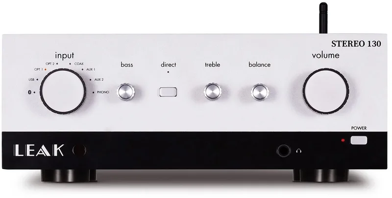 Stereo 130 Versterker – Bluetooth streaming - MM phono-ingang - Verfijnde Audiokwaliteit by LEAK in Silver – product photo