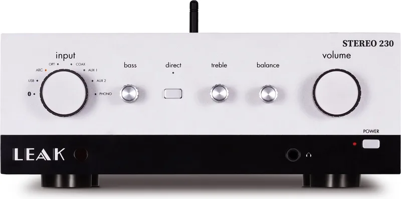 Stereo 230 Versterker 2x115W - Krachtige Hi-Fi Prestaties - Kristalheldere Audio - Flexibele Connectiviteit van LEAK in Zilver – productfoto