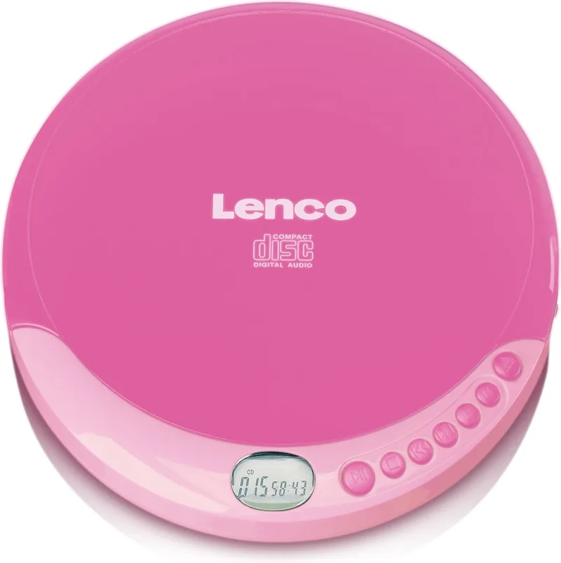 CD-011PK Discman - Draagbare CD Speler met Oordopjes van Lenco in Roze – productfoto