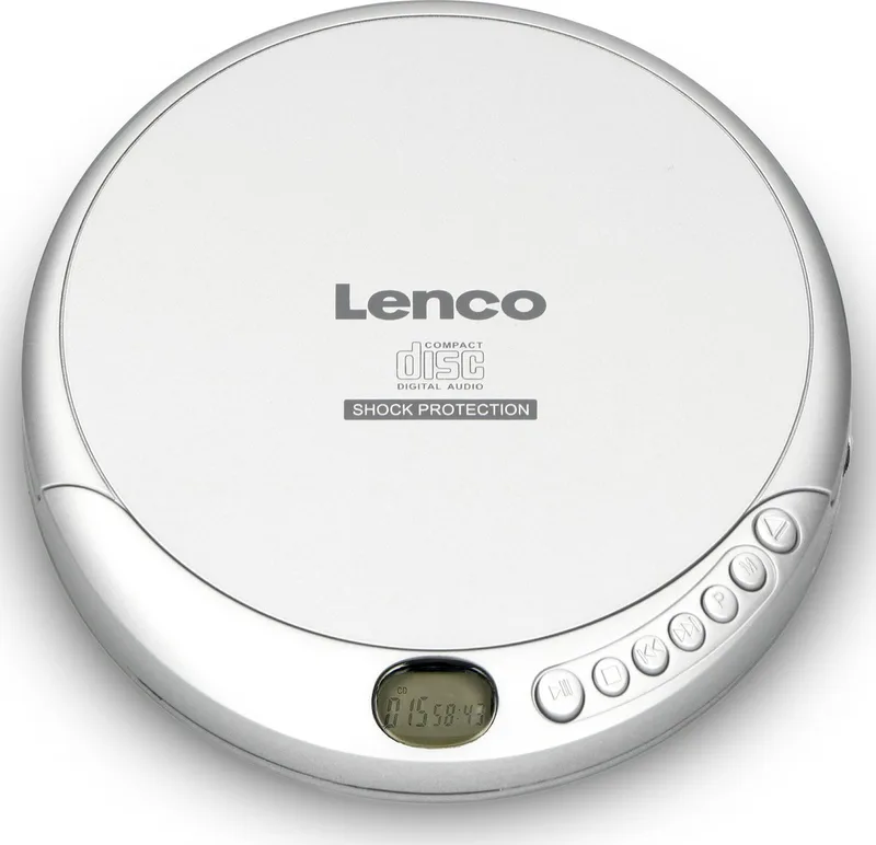 CD-201SI Discman - Draagbare CD-MP3 Speler met Anti-Shock bescherming van Lenco in Zilver – productfoto