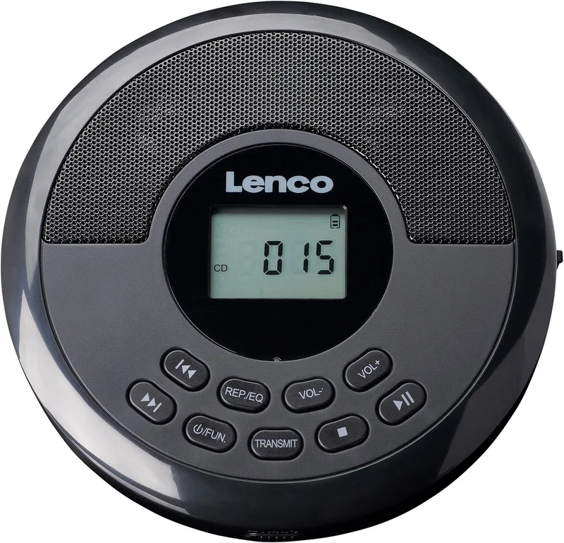 CD-340BK - Draagbare CD-/MP3-speler met Bluetooth en ingebouwde speakers van Lenco in Zwart – productfoto 1 van 2