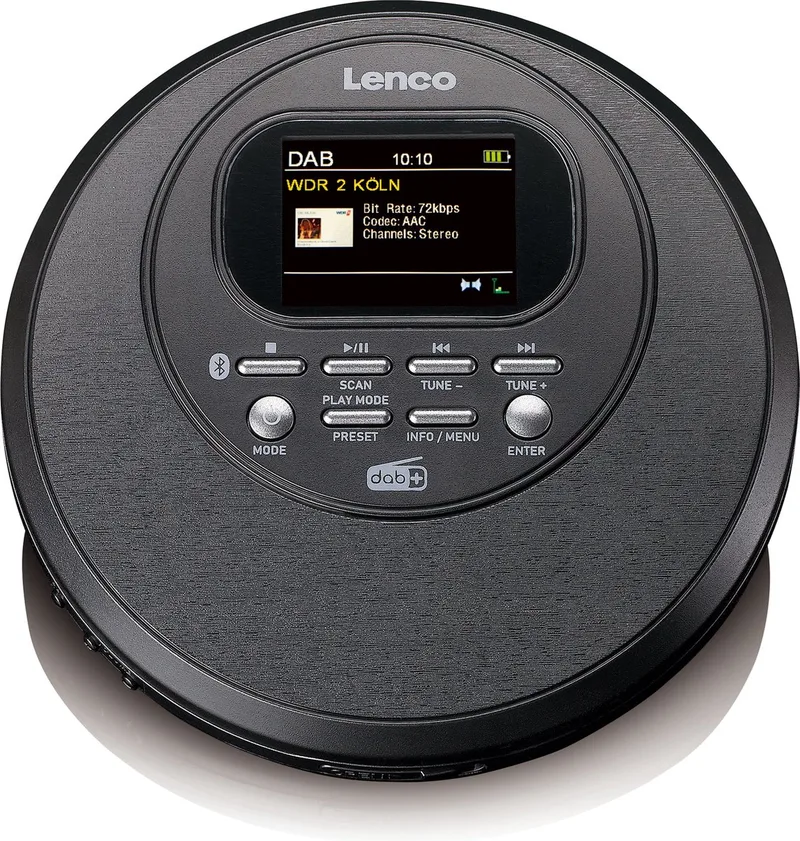 CD-500BK - Draagbare CD-speler met DAB en FM - Bluetooth van Lenco in Zwart – productfoto