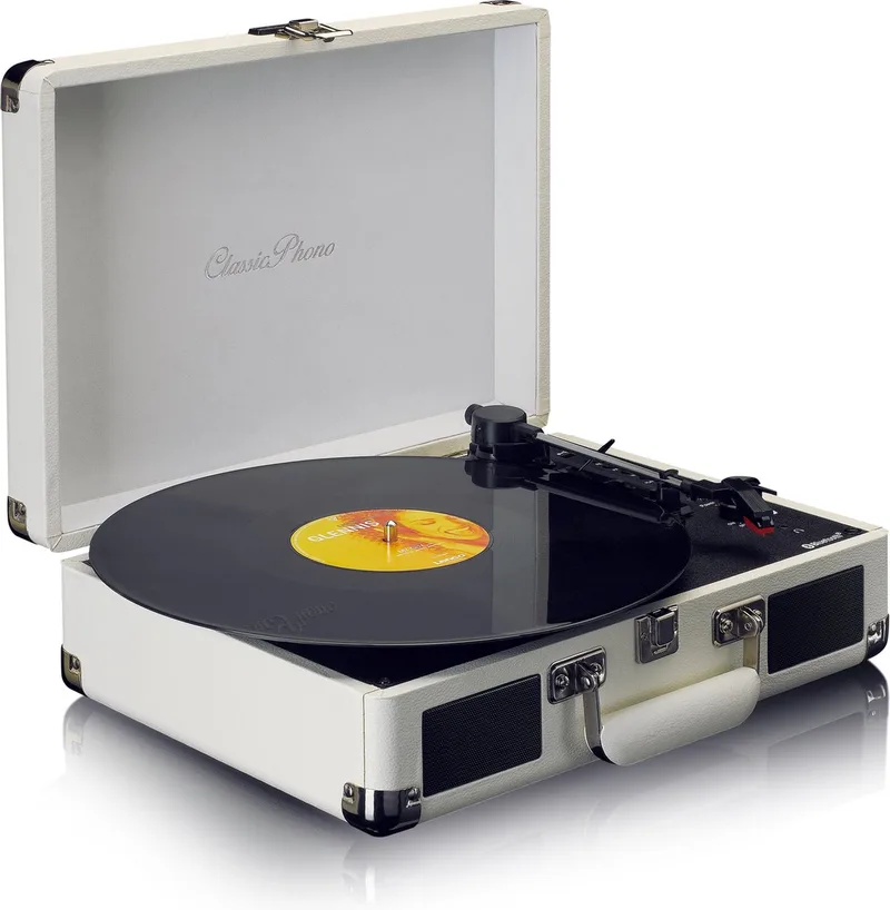 Classic Phono Retro Platenspeler - Bluetooth - Auto-stop - Ingebouwde Speakers - TT-115CR - Creme van Lenco in Crème – productfoto