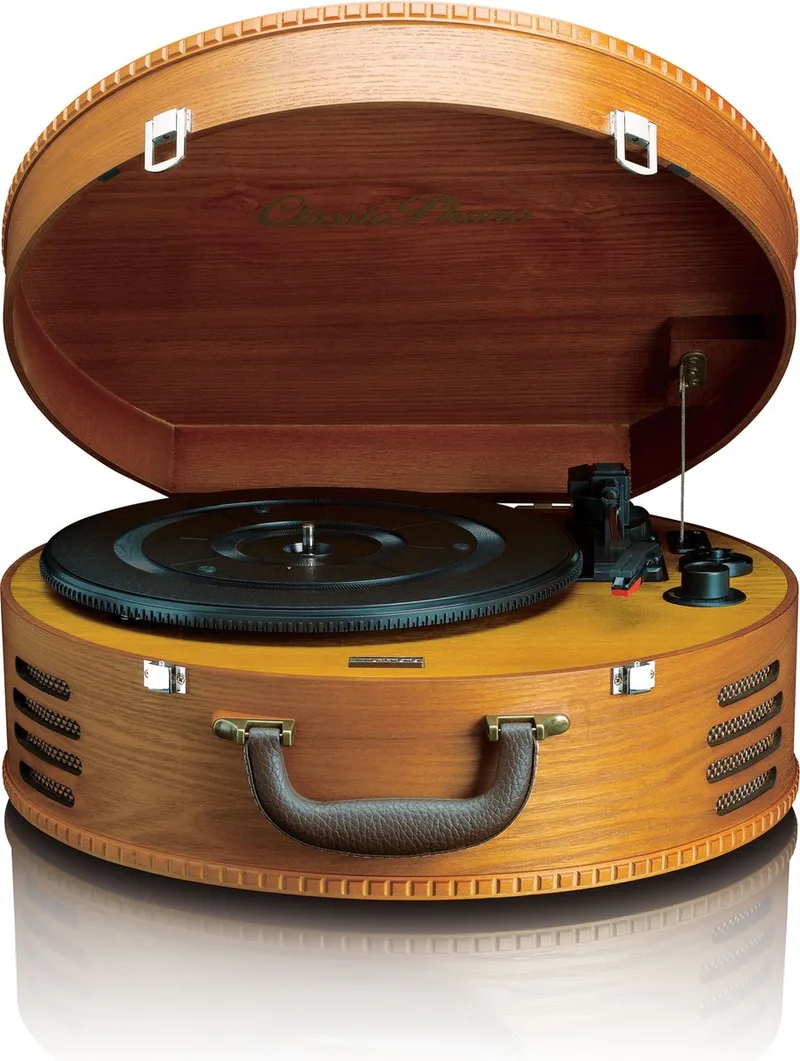 Classic Phono Retro Platenspeler - Vinyl Koffer met 2 ingebouwde Speakers - TT-34 - Bruin van Lenco in Hout – productfoto