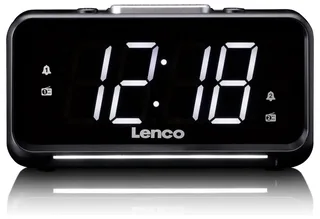 CR-28BK - Wekkerradio met handmatige dimmer, nachtverlichting en helder LED-display van Lenco in Zwart – productfoto 2 van 2