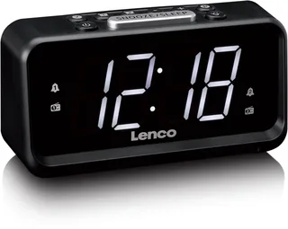 CR-28BK - Wekkerradio met handmatige dimmer, nachtverlichting en helder LED-display van Lenco in Zwart – productfoto 1 van 2