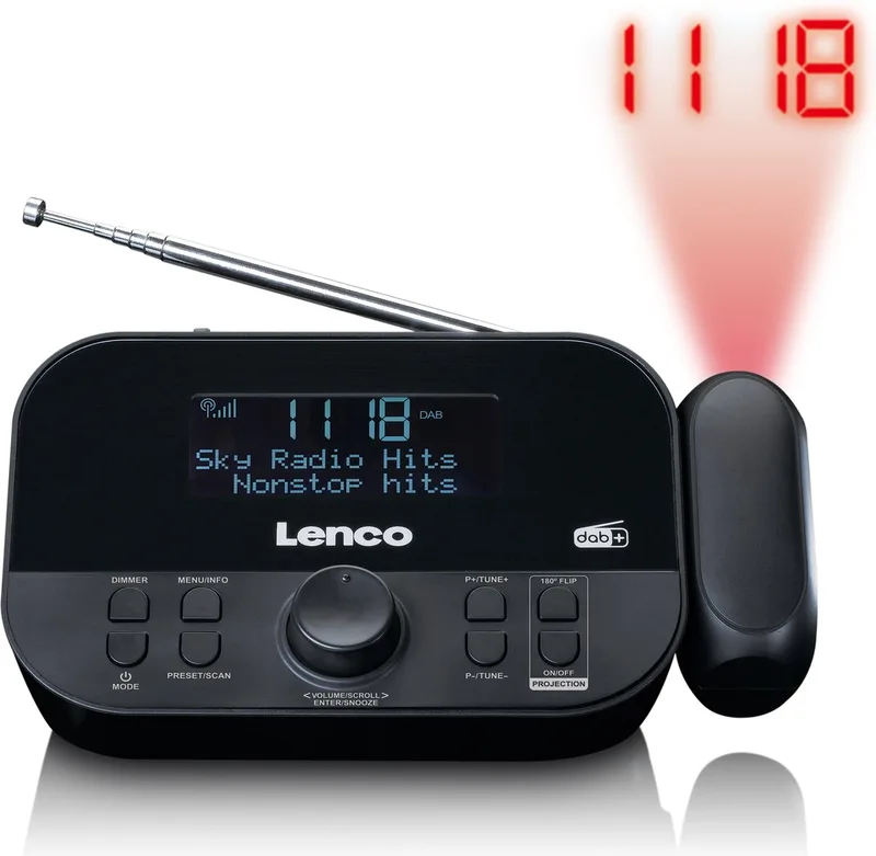 CR-615BK - Wekkerradio met DAB - Slaaptimer by Lenco in Black – product photo
