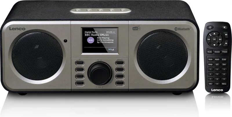 DAR-030BK - DAB Radio met Bluetooth® en afstandbediening - Zwart van Lenco in Zwart-Zilver – productfoto