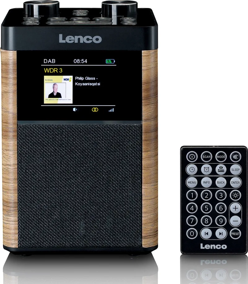 Draagbare DAB FM Radio - Bluetooth - 10W Speaker - 14 uur accu speeltijd by Lenco in Hout – product photo