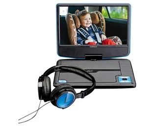 DVP-910BL - Portable 9" DVD player with USB headphones and mounting bracket - Blue/Black by Lenco – product photo 1 of 4