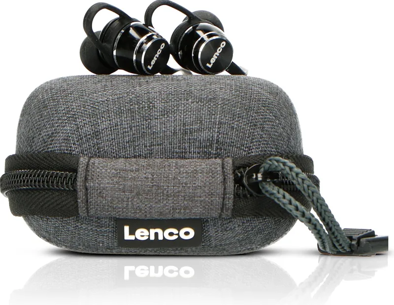 EPB-160BK - Bluetooth oordopjes - Zweetbestendig - Inclusief powerbank case - Zwart van Lenco in Zwart-Grijs – productfoto
