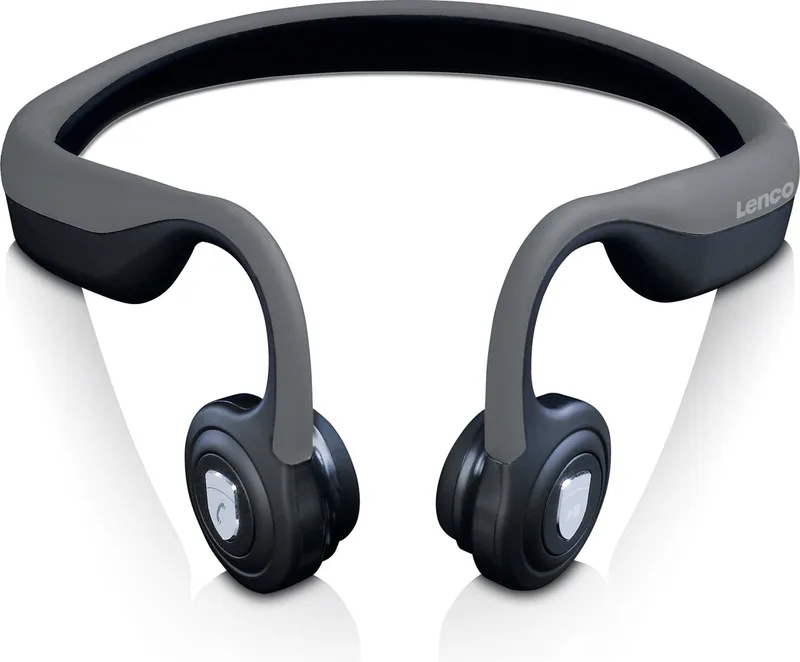 HBC-200 Bluetooth® koptelefoon met bone conduction - Grijs van Lenco in Zwart-Grijs – productfoto
