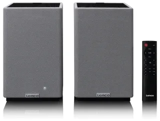 Hifi Speaker - Boekenplank speakers met Bluetooth - 80W - 2 stuks - Stereo set - SPB-240BKGY - Zwart/Grijs van Lenco in Grijs – productfoto 2 van 2