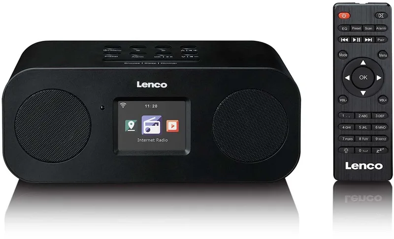 Internetradio - Stereo Internet Radio met Wifi DAB en FM - Bluetooth 5.3 - Wekkerradio - DIR-121BK by Lenco in Black – product photo