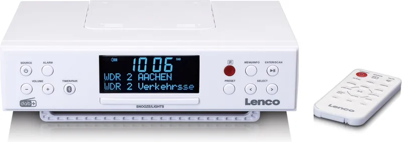 Keukenradio - DAB en FM Radio met Bluetooth - KCR-190WH by Lenco in White – product photo