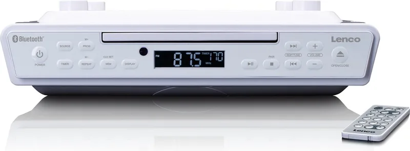 Keukenradio - FM Radio Bluetooth en CD-speler - KCR-150WH van Lenco in Wit – productfoto