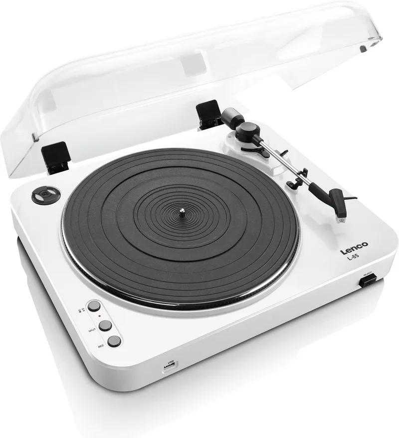 L-85 Platenspeler met USB van Lenco in Wit – productfoto