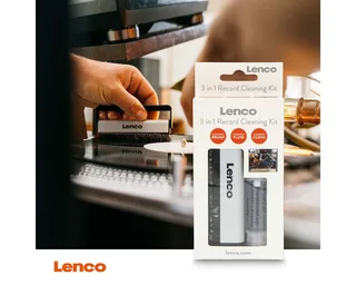 LP Schoonmaakset - Koolstofvezel Platenborstel - Vinyl Reinigingsvloeistof en doekje - TTA-3IN1 van Lenco in Transparant – productfoto 4 van 5