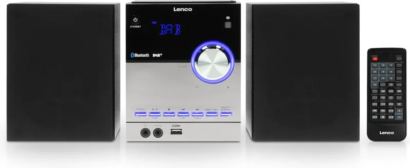 MC-150 - Stereo set met DAB, Bluetooth®, AUX en USB-aansluiting van Lenco in Zwart – productfoto