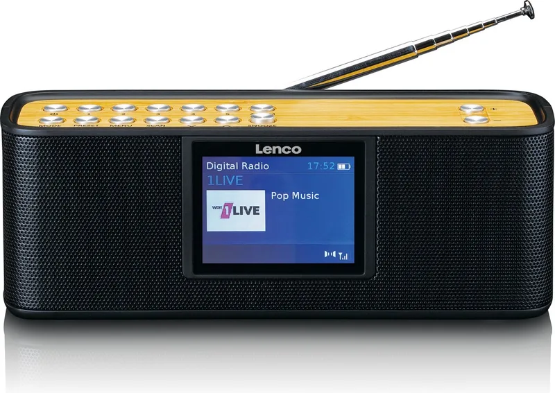 PDR-045BK - DAB Radio met Bluetooth - Zwart by Lenco in Bamboe-Zwart – product photo