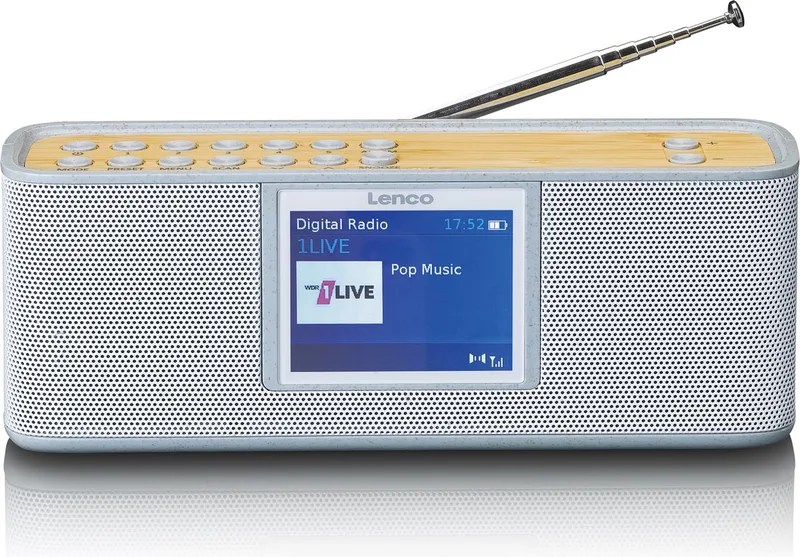 PDR-046GY - Eco DAB Radio met Bluetooth - Wit/Bamboe by Lenco in Bamboe-Wit – product photo
