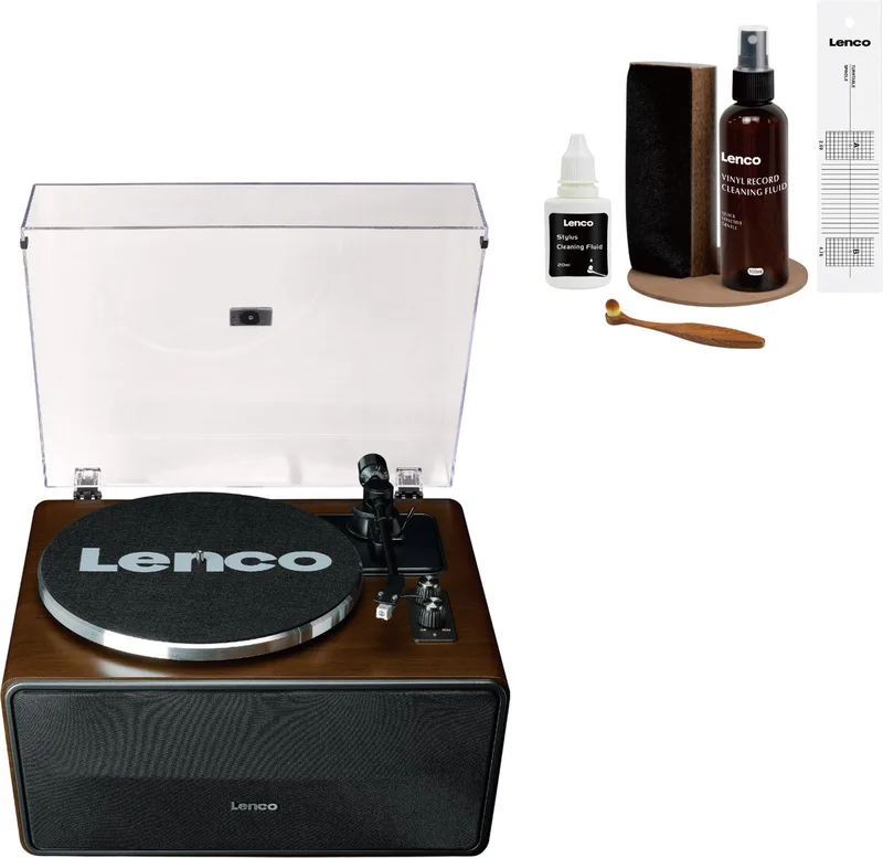 Platenspeler Bundel LS-470WA + TTA-6IN1 - Platenspeler met Bluetooth en 70W RMS Speakers + Cleaning Kit - Expertise Lijn van Lenco in LS-470WA + Cleaning Kit – productfoto