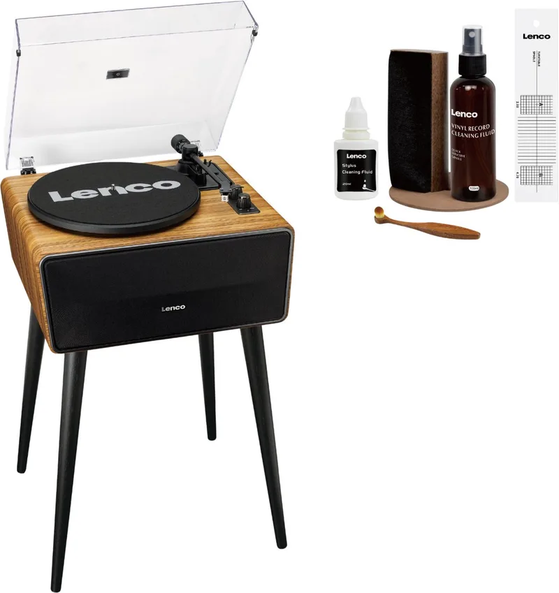 Platenspeler Bundel - LS-570OK + TTA-6IN1 - Platenspeler op poten met Bluetooth - 6-delige LP Schoonmaakset van Lenco in LS-570OK + Cleaning Kit – productfoto