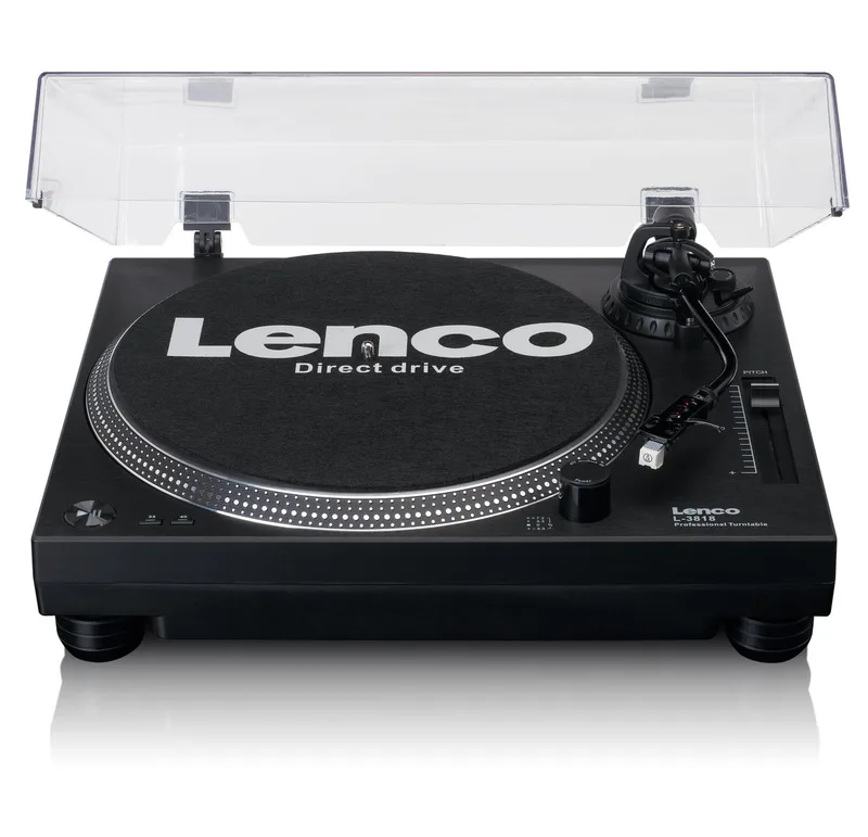 Platenspeler - Direct drive - USB naar PC encoding - L-3818BK - Zwart by Lenco in L-3818 – Zwart – product photo