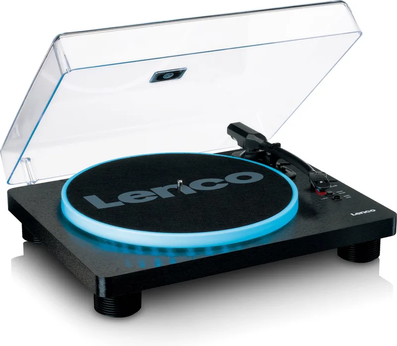 Platenspeler - Ingebouwde Speakers - Auto-stop - USB encoding - LED-verlichting- LS-50LEDBK van Lenco in Zwart – productfoto