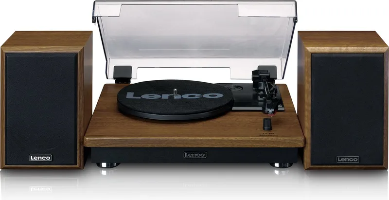 Platenspeler met Bluetooth - Twee externe Speakers - Auto-stop - LS-100WD - Hout van Lenco in Eik – productfoto